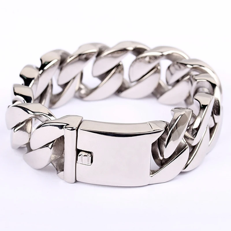 

8.26"(21cm)*20mm 316L Stainless Steel Comprehensive High-Tech Polishing Silver color Heavy Jewelry Men's & Boy Bracelets Bangle