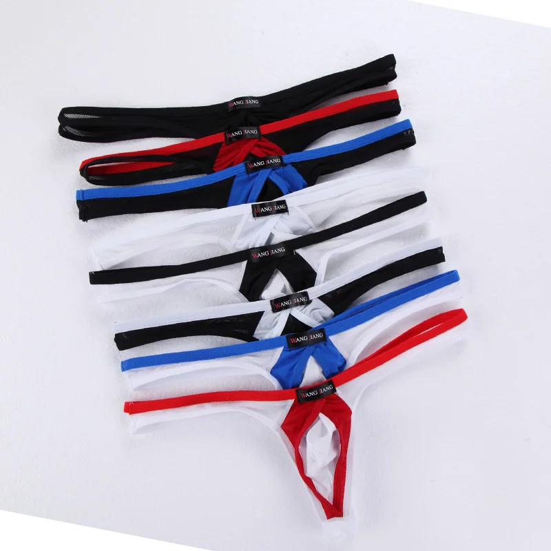 Transparent Mens Sexy Underwear Breathable Sexy Gay Men Underwear Slip Bikini Mens Jockstrap G Strings Thongs Gay Men 1003DK