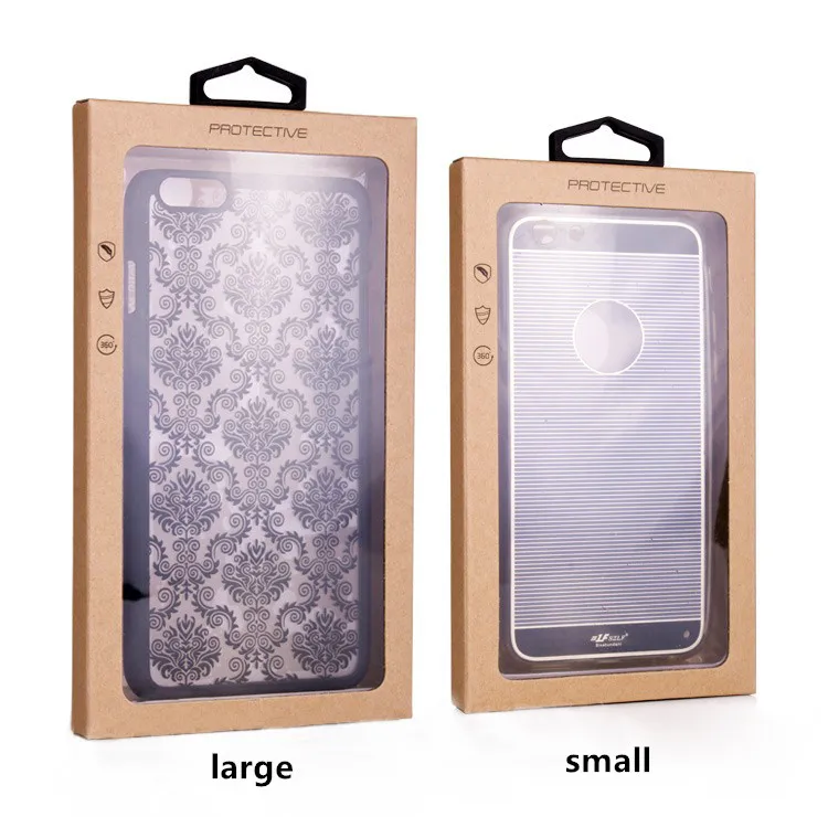 100 pcs Custom Logo Kraft Paper Packaging Box for iPhone 8 Plus Case Retail Packaging for Note 8 Case for iPhone X Case