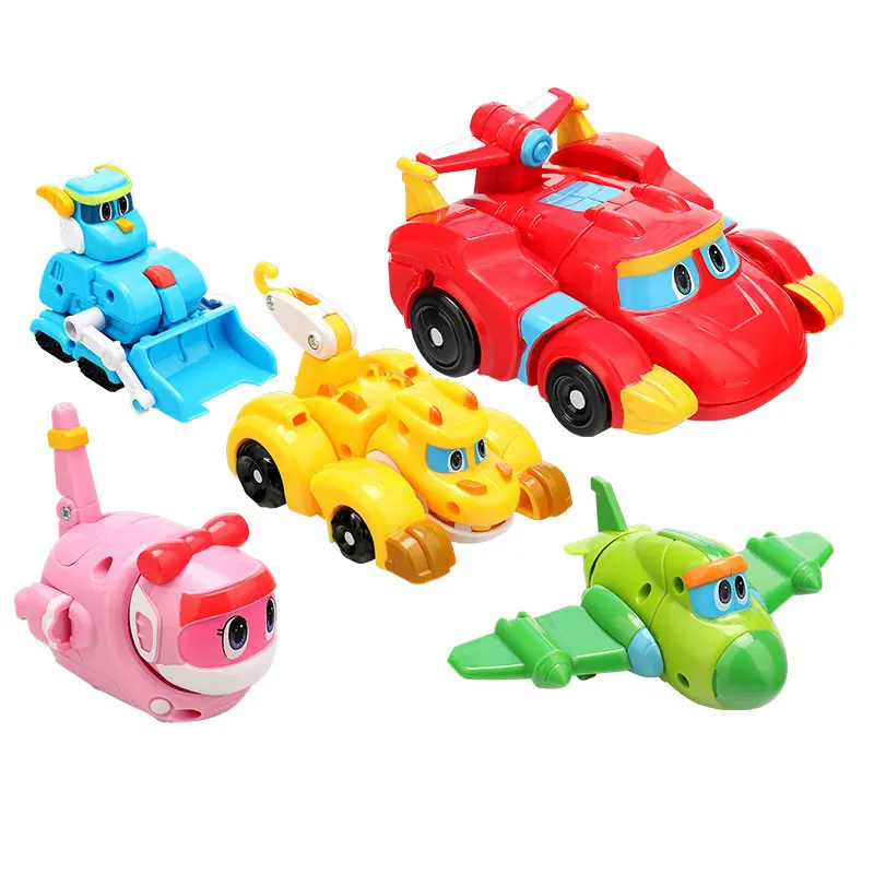 5 teile/satz Große Gogo Dino ABS Verformung Auto/Flugzeug Mit Sound Action-figuren REX/PING/TOMO Transformation dinosaurier spielzeug für Kinder