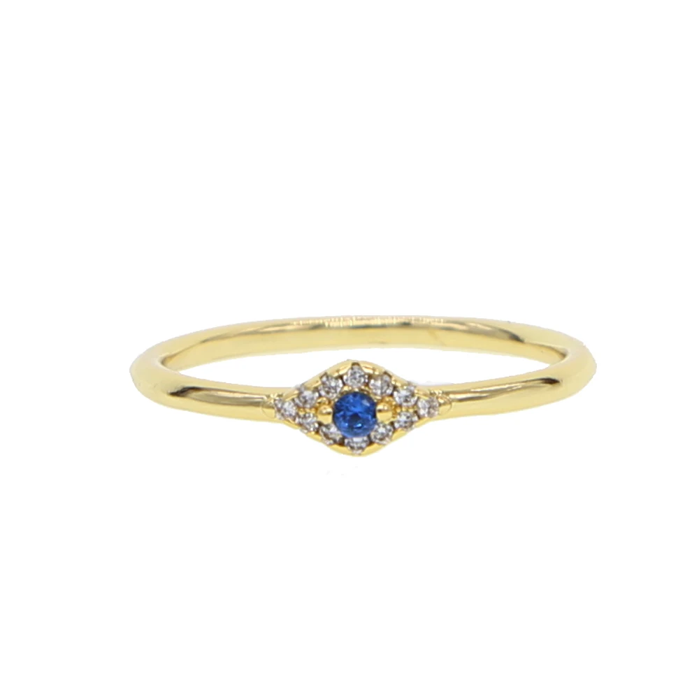 2018 latest New Design Small Cute Gold Color CZ Crystal Wedding Rings For Women Jewelry eye lucky Simple Fashion Party Gifts