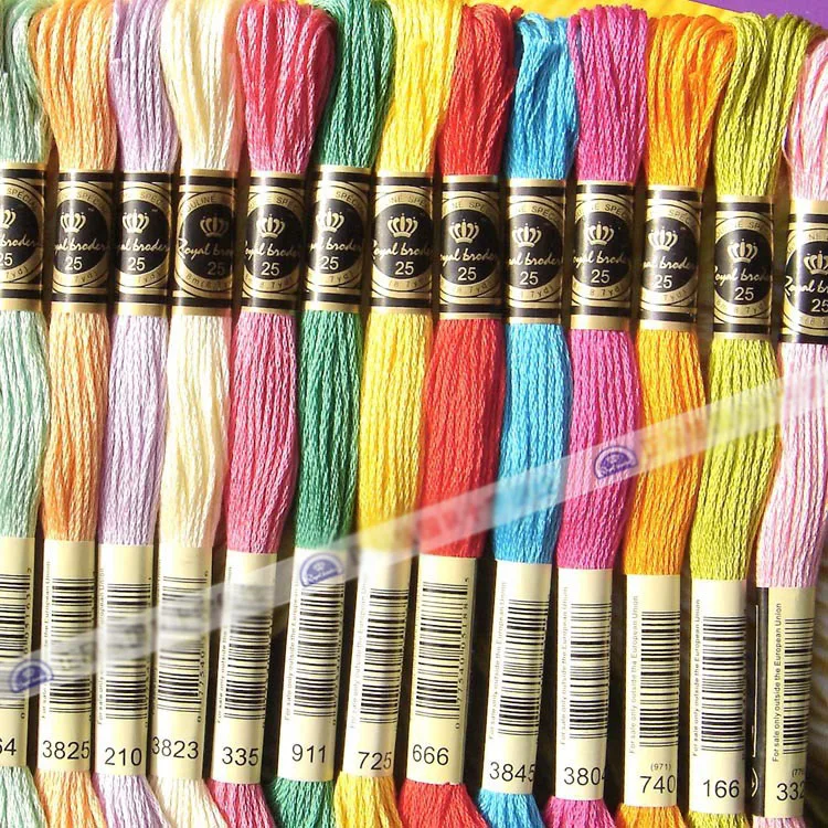 DIY Cross stich 447pcs/lot 100% Cotton Cross Stitch Floss Threads 8 m/piece 447 Colors Royalbroderie