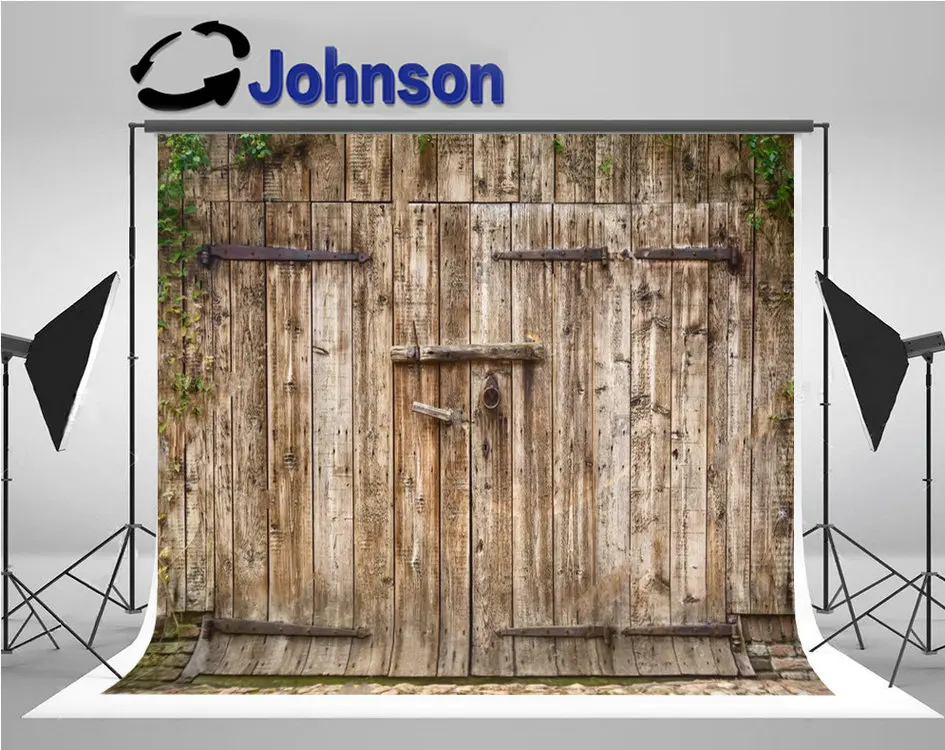 Old Weathered Wooden Barn Door Steel backdrops  High quality Computer print wood photography backgrounds