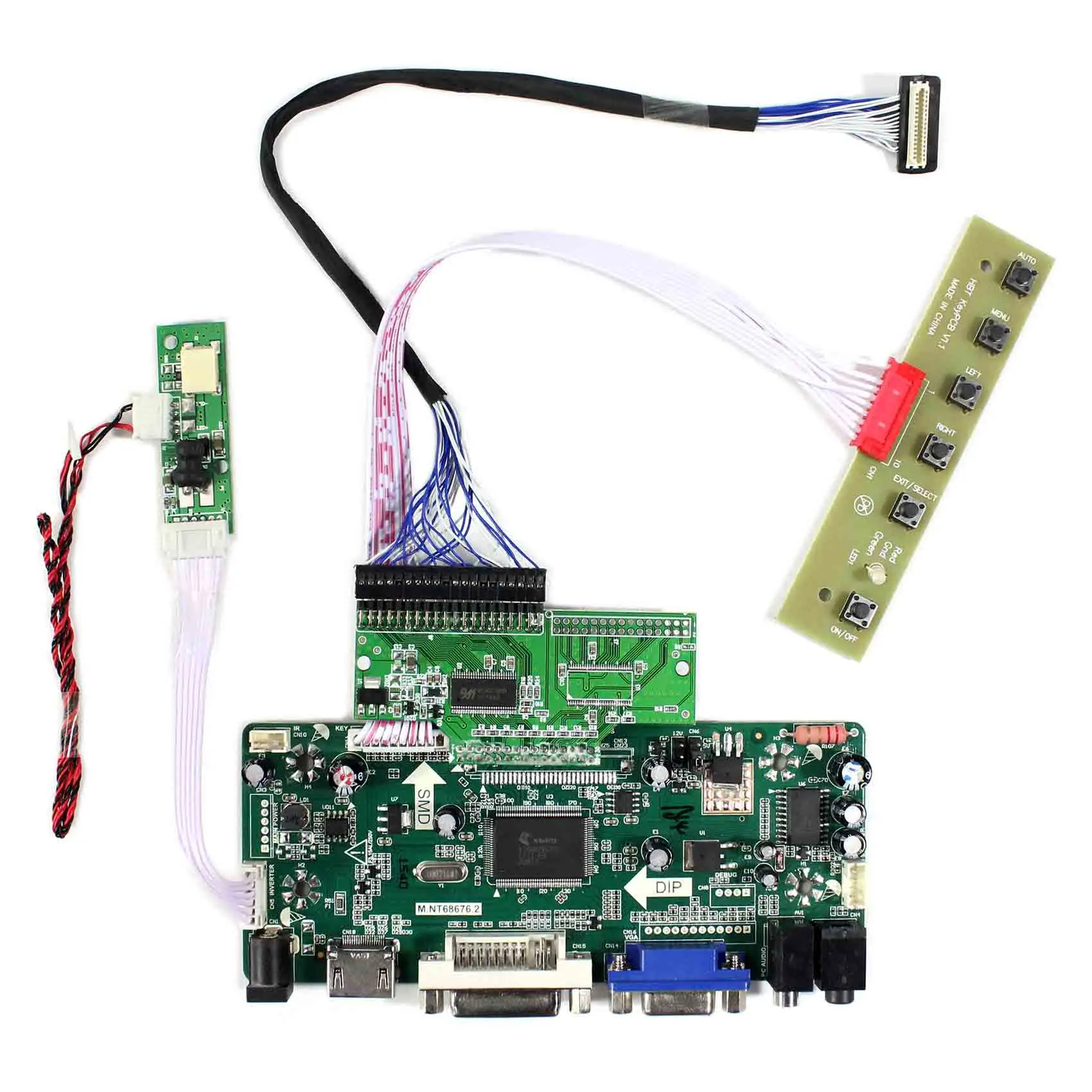 

HD MI+DVI+VGA+Audio Controller Board For 10.4" AA104VH01 640x480 LCD Panel