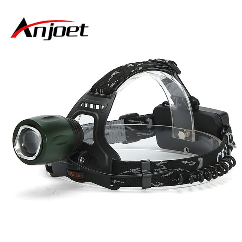 Anjoet Super Bright CREE XML T6 headlight headlamp Zoom waterproof 18650 rechargeable Led Head Lamp Bicycle Camping Hiking Light