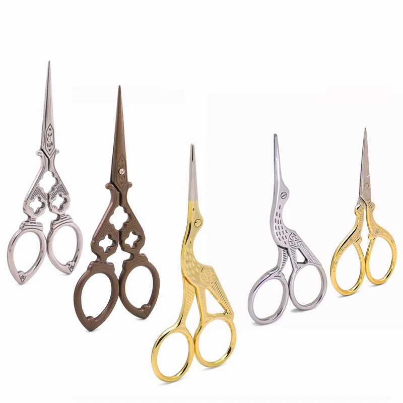 5 Styles Mix for Sale Vintage Sewing Scissors ZAKKA Cross Stitch European Craft Sewing Handicraft DIY Home Tool Tailor Scissor,W