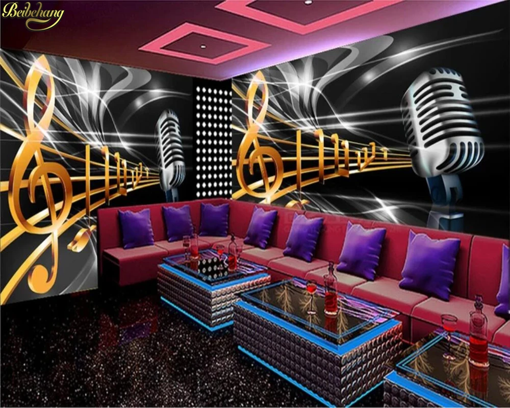 papel de parede dynamic music symbol bar KTV box background wall papers home decor  Custom photo wallpaper mural