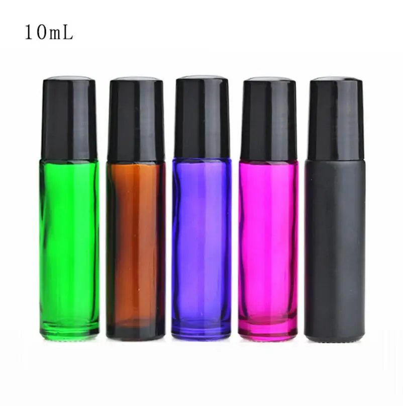 Wholesale 10ml Thick Roll On Glass Bottle Fragrances Essential Oil Bottle With Metal Roller Ball