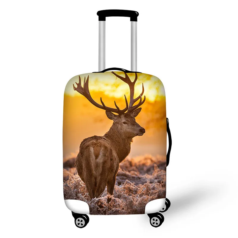 Case cover cases for suitcases protective cover Travel accessories Elk 3D Animal Travel Cats Luggage zipper suit 18-32 Inch