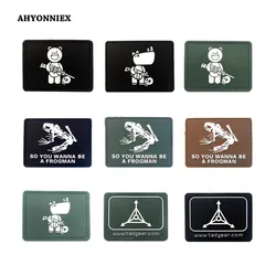 AHYONNIEX 1PC pcv hak i pętli niedźwiedź nosorożec flaga żaba Seal Patch szyć na ubrania Armband plecak naklejki DIY aplikacja