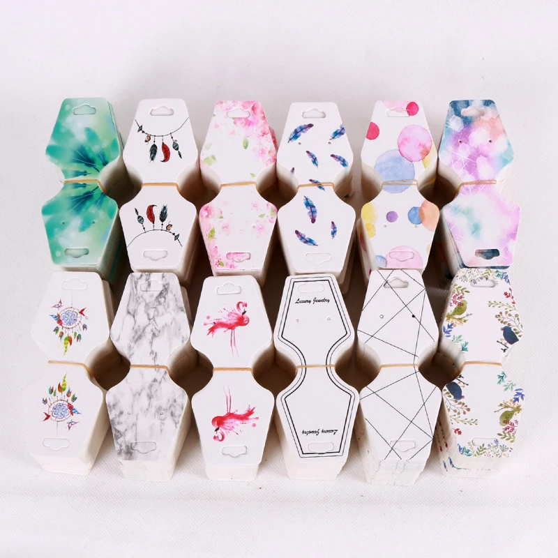 

Hot Sale 200pcs/lot Paper Necklace Cards 4.5x10.8cm Earrings Necklaces Jewelry Display Packaging Card Nice Jewelry Cards Tags