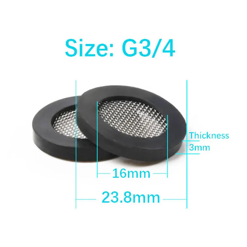 WASOURLF 5 PCS G1/2 20mm DN15  3/4 Shower Head Mesh Filter Rubber Ring Nozzle Hose Gasket 304 Stainless Steel Hermetic Seal