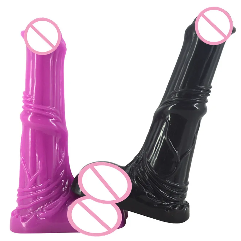 

Horse Dildo Huge Horse Penis Giant Animal Penis Realistic Artificia Dildo Cock Dildos Sex Toys for Women Black Purple Fles C3-22