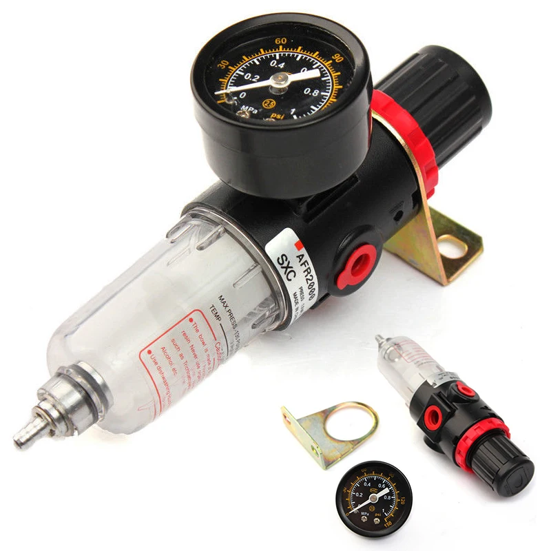 

1/4inch Air Pressure Regulator Compressor Moisture Trap Filter Oil Water Separator Accessories