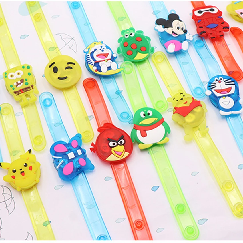 Cartoon Illuminated Wrist Strap Decoration Colorful LED Watch for Childrens Kids Glow Luminous Bracelets Toy Flash Wrist Band