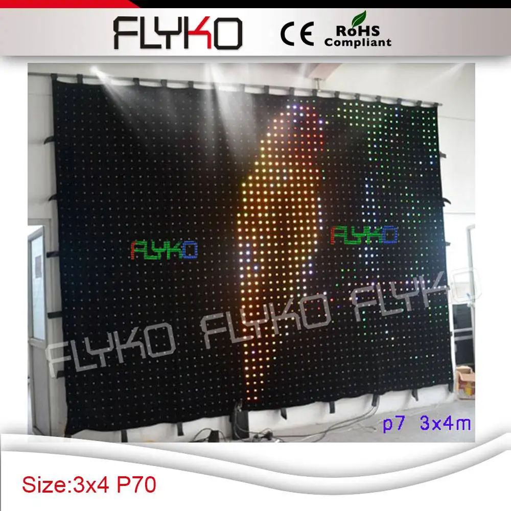 

free shipping FK3407 3M*4M P7CM Beautiful LED video curtain