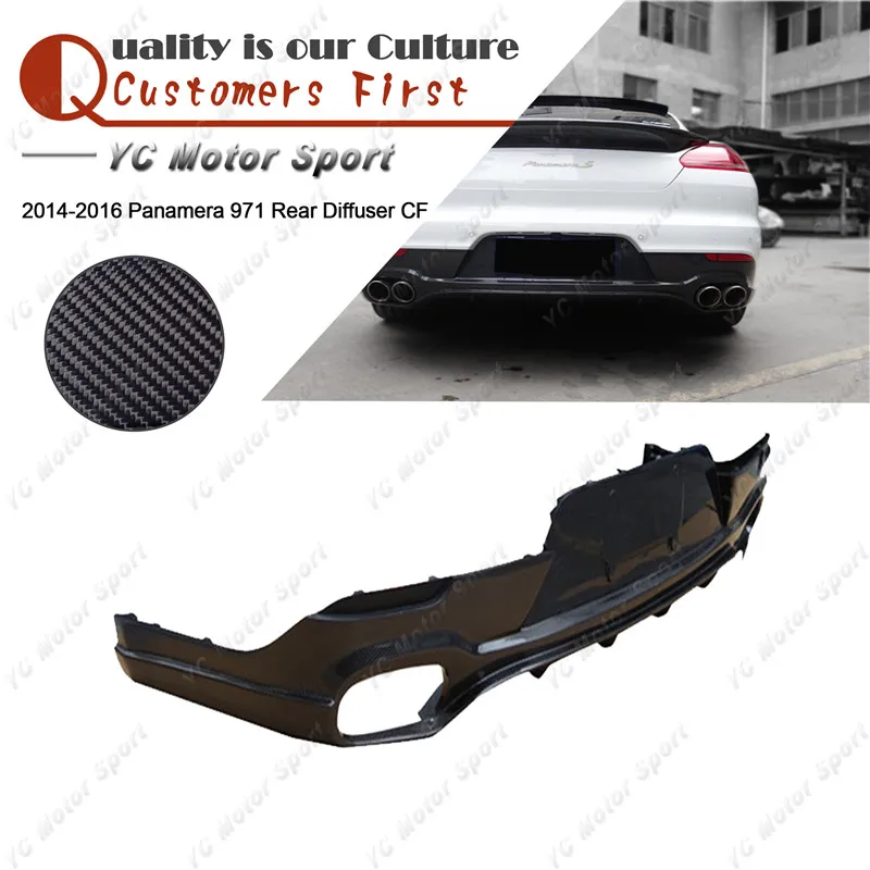 Car Accessories Carbon Fiber Rear Diffuser Fit For 2014-2016 Panamera 971 RearBumper Lower Diffuser Lip