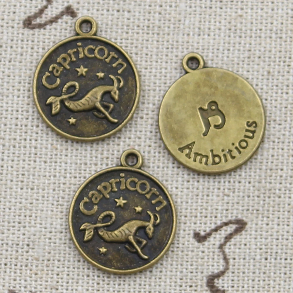 12pcs Charms Zodiac Capricron Aquarius Aries Cancer Leo Libra Taurus Scorpio Sagittarius Vigro Gemini Pisces DIY Antique Pendant