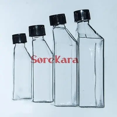 100ml Cell Tissue Glass Culture Flask With Bevel Screw cap Angled Neck  Lab Use