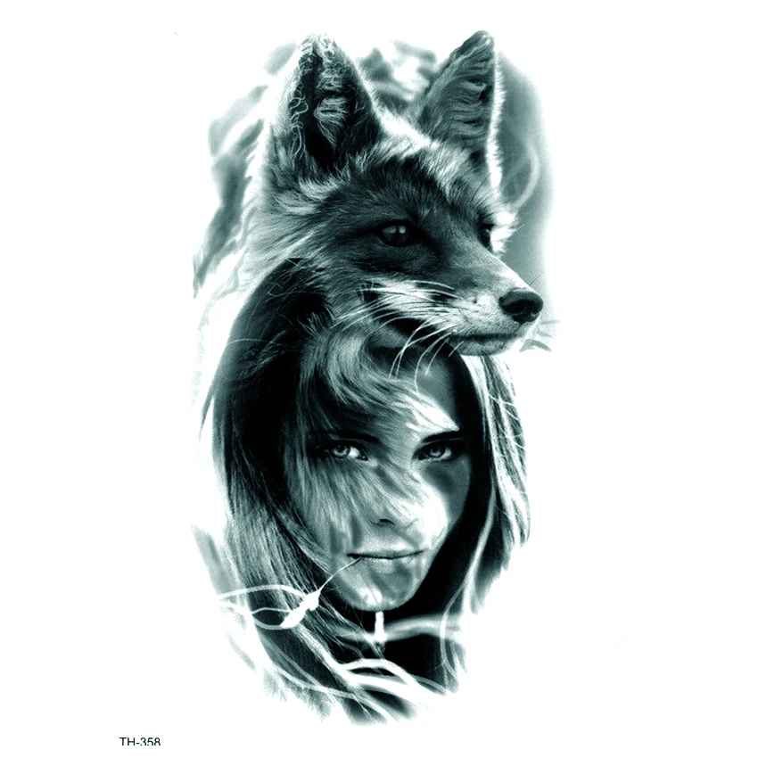 5 Styles Wolf Waterproof Temporary Tattoo Sticker On Body  Art Tattoo Fake Tattoo Sleeve Clock Tatouage Henna Tatoo Sleeve