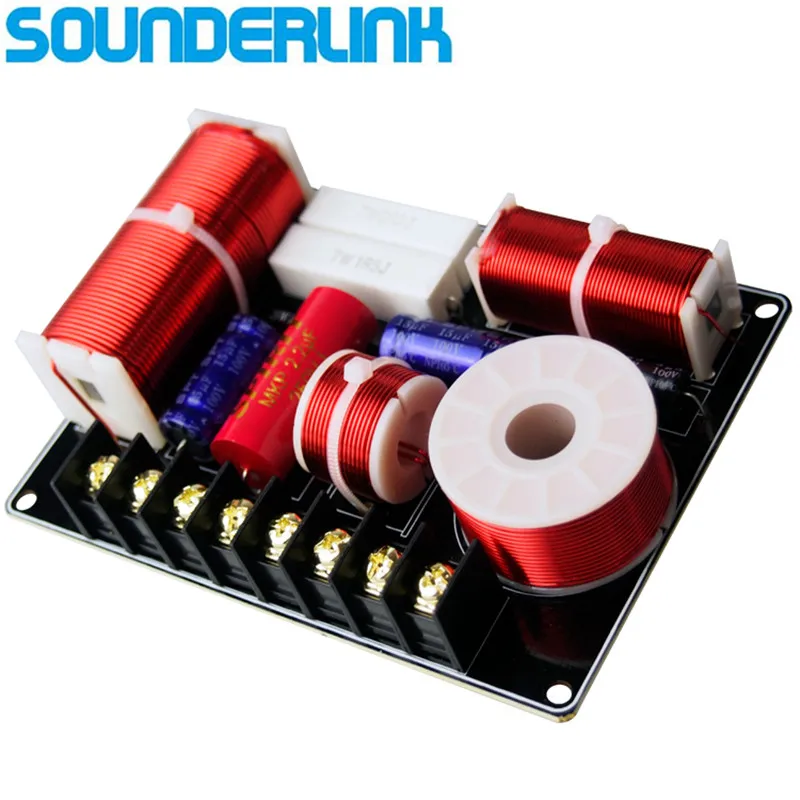 1PC Sounderlink Multi Speaker Hi-Fi Audio Frequency Divider 3 Way Crossover 450Hz/4700Hz Filters for DIY HiFi audio car speakers