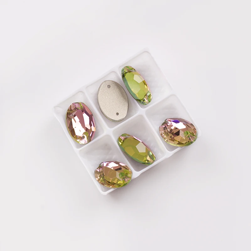 YANRUO 3210 Ovaler Glas-Strass mit flacher Rückseite, genähte Kristall-Strasssteine, DIY lose Steine für Schmuck, Basteln, Handarbeiten – Detail 11