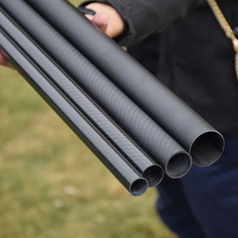 1PCS Length 1000mm  Twill Matte Glossy Carbon Fiber Tube Pipe High Composite Hardness Material 3K For Plant Protection Aircraft