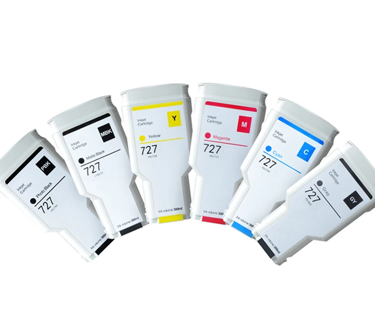 Aomya Compatible with HP 727 300ML Ink Cartridge Use for HP T920 T2500 T930 T1530 T2530  T1500 Printer (PBK C M Y GY MBK)