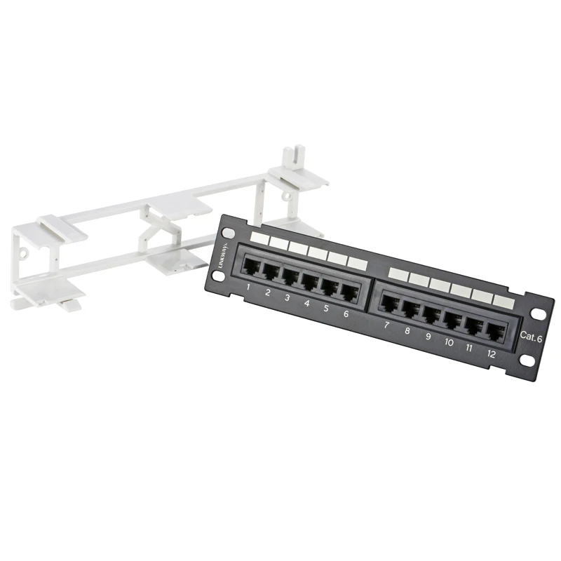 Imagem -05 - Linkwylan-rede Patch Panel Montagem em Rack com Rj45 Soquete 8p8c 10 12 Portas Cat6 1u Montagem em Rack Montagem na Parede 10