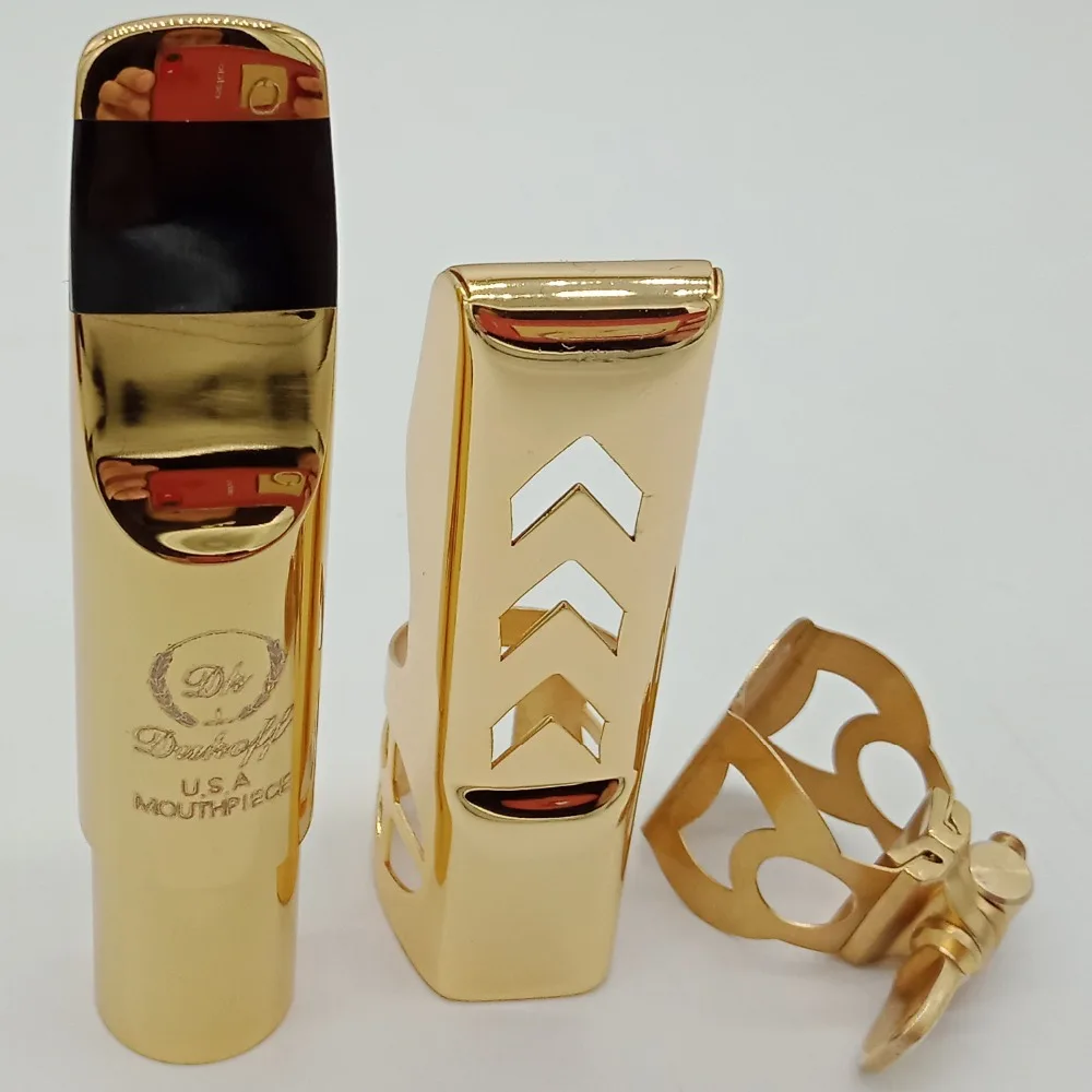 

New Tenor Soprano Alto Saxophone Metal Mouthpiece Advanced Gold Plated Mouthpiece Sax Mouth Pieces Size 56789