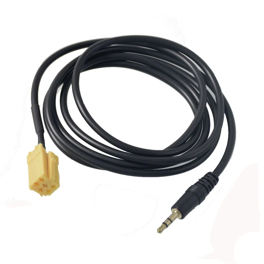 Auto 3.5Mm Jack Naar Iso 6pin Connector Aux Kabel Voor Fiat Grande Punto