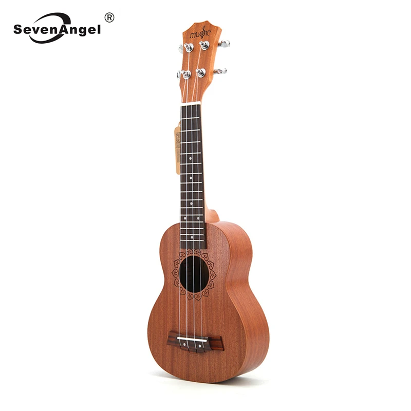 SevenAngel 21 Inch Ukulele Soprano  4 Strings Mini Guitar 15 Frets Hawaii Ukelele Closed Knob Uku Wholesale Dropshipping