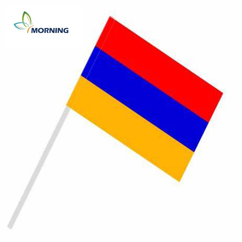 10pcs small Armenia small flags 14*21cm flag hand shaking flag with pole