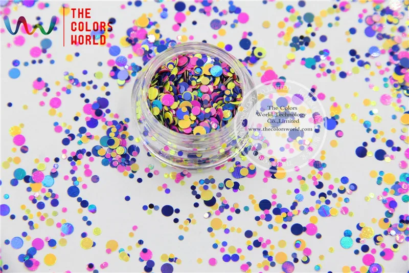 

RAI321-186 Mix Colors Dot shapes round Glitter for nail art ,nail gel,makeup and DIY decoration