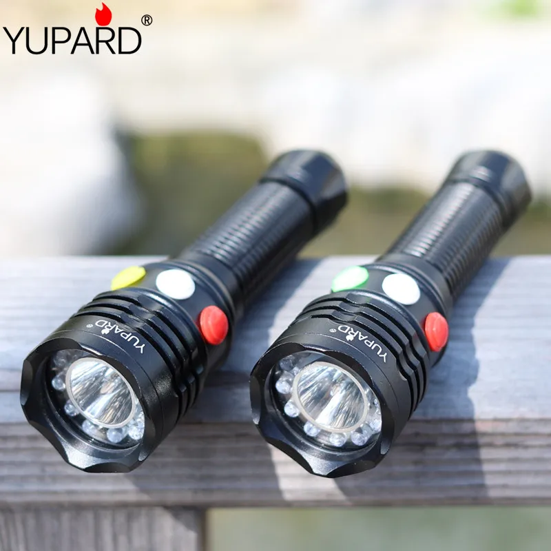 

YUPARD Q5 LED signal light Green Yellow White Red Flashlight LED Torch Bright light signal lamp For 1x18650 or 3 x AAA Battery