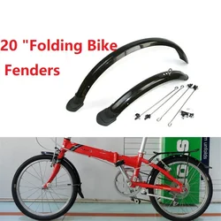 Fenders bicicleta dobrável para DaHon, V freio, freio a disco, pára-choque plástico, preto, vermelho, prata, ouro, 20 polegadas, SP8, D8, 1 par