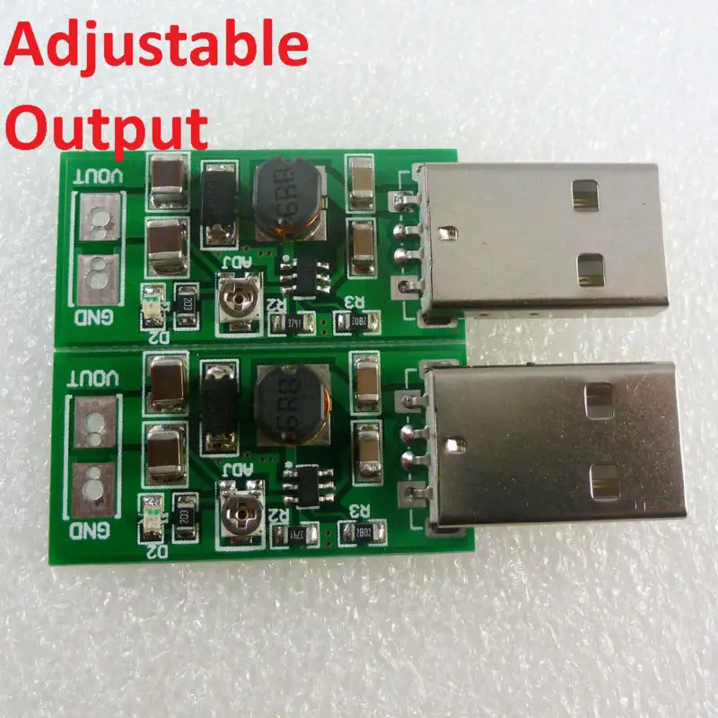 

2 Pcs USB A Male 5V Input 6V-15V Output Adjustable Regulator Board DC DC Converter Step-up Boost UPS Module