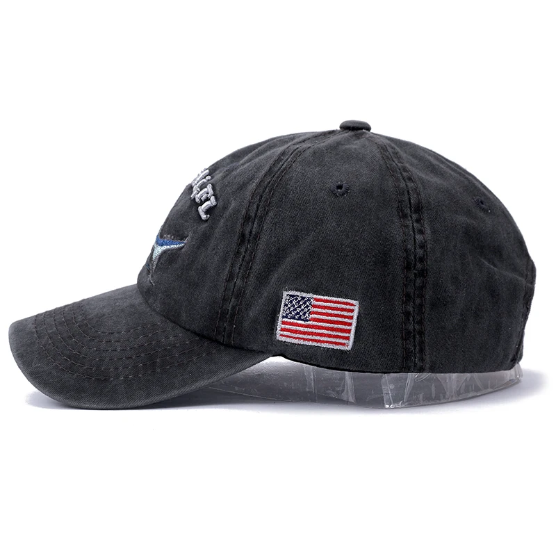 High Quality Wash Cotton America Flag Shark Men\'s Baseball Cap Women Snapback Hats For Men Bone Hip Hop Brand Dad Hat Gorras