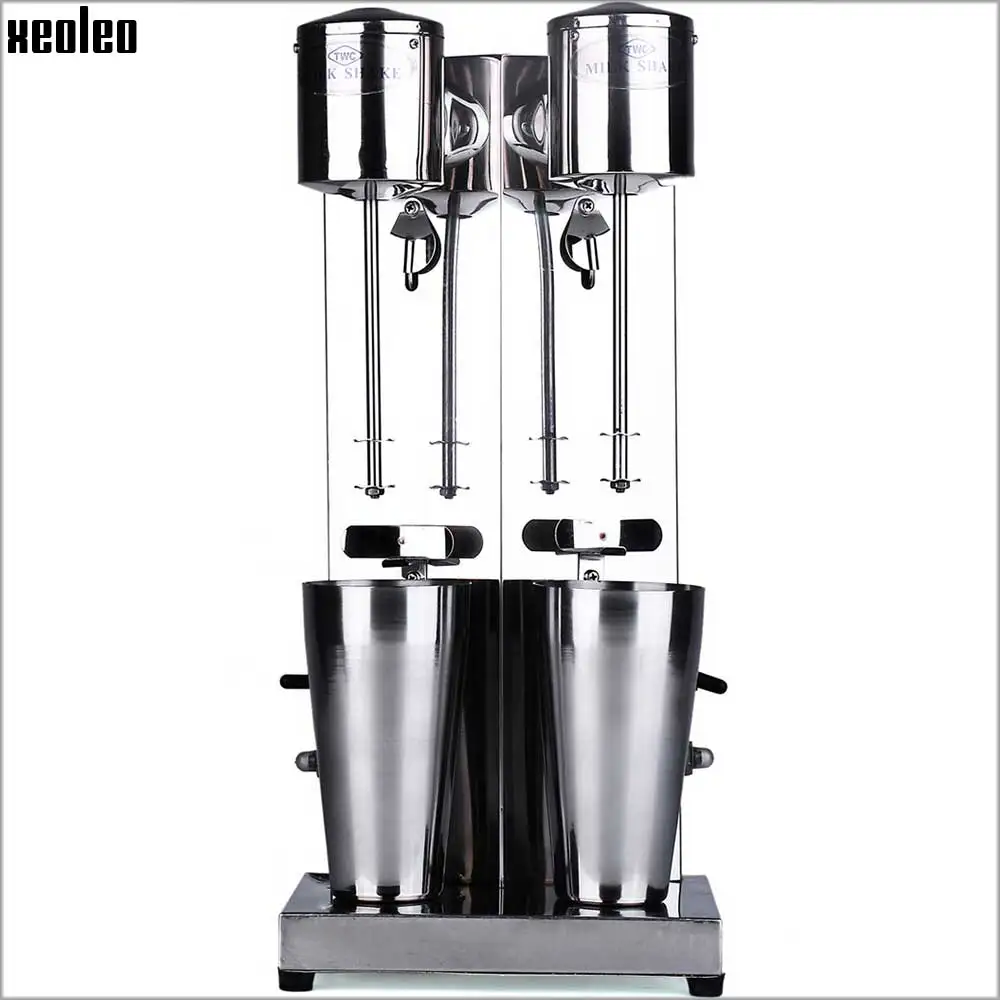 Xeoleo Milkshake machine Stainless Steel Milk Shake Machine Double Head Drink mixer Make Milks Foam/Milkshake Bubble Tea Machine