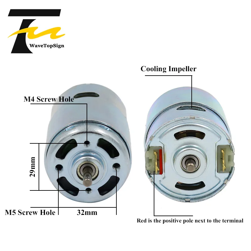 Picture 6: WaveTopSign Micro 895 Motor DC12-24V High Power Generator 2.05A 12000RPM Double Ball Bearing Large Torque