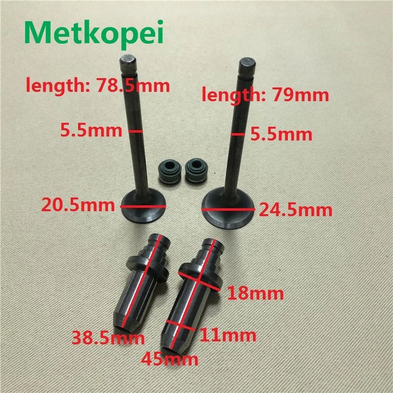 motorcycle CBT125 CM125 engine valve stem with oil seal and valve intake exhaust stem guide duct for Honda 125cc CBT CM 125 150