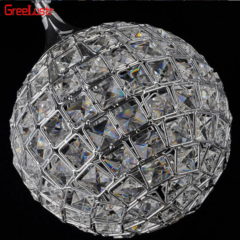 Nordic Round Crystal Ball Led Pendant Lights Hanglamp Lustres Light Fixtures for Living Room Bedroom Loft Industrial  Luminaires