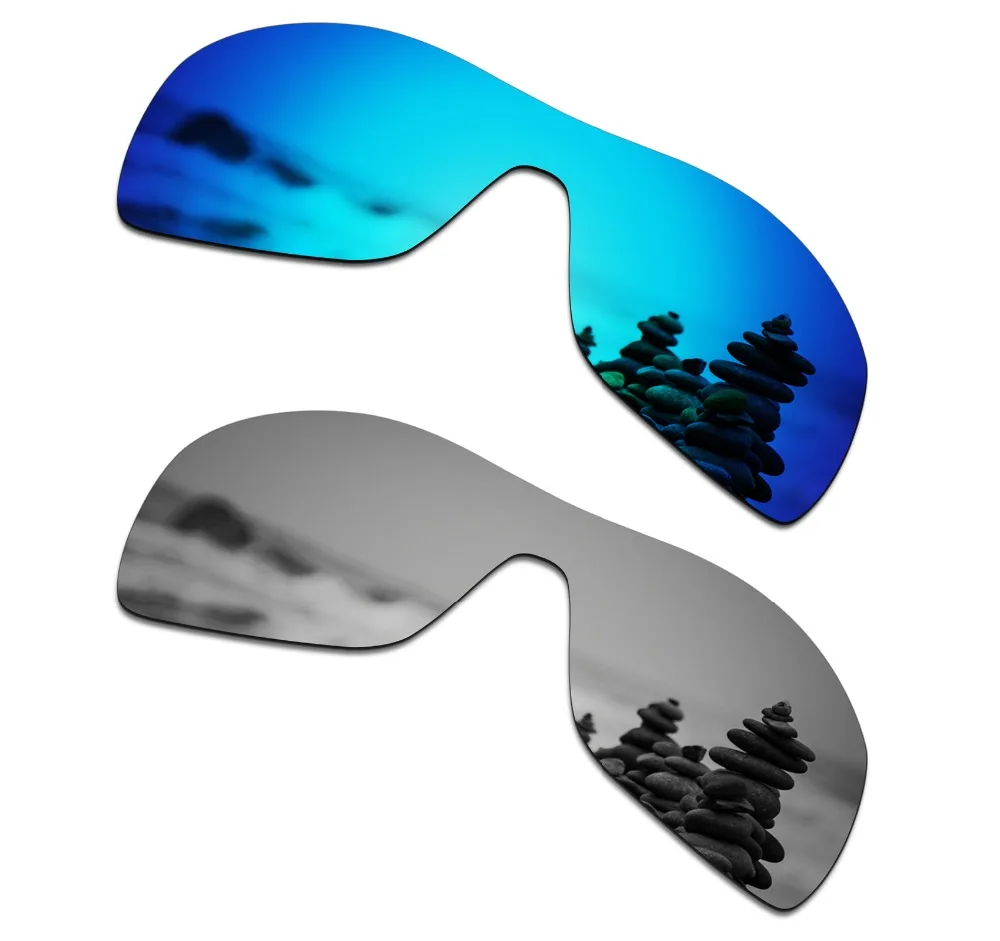 

SmartVLT 2 Pieces Polarized Sunglasses Replacement Lenses for Oakley Antix Ice Blue and Silver Titanium