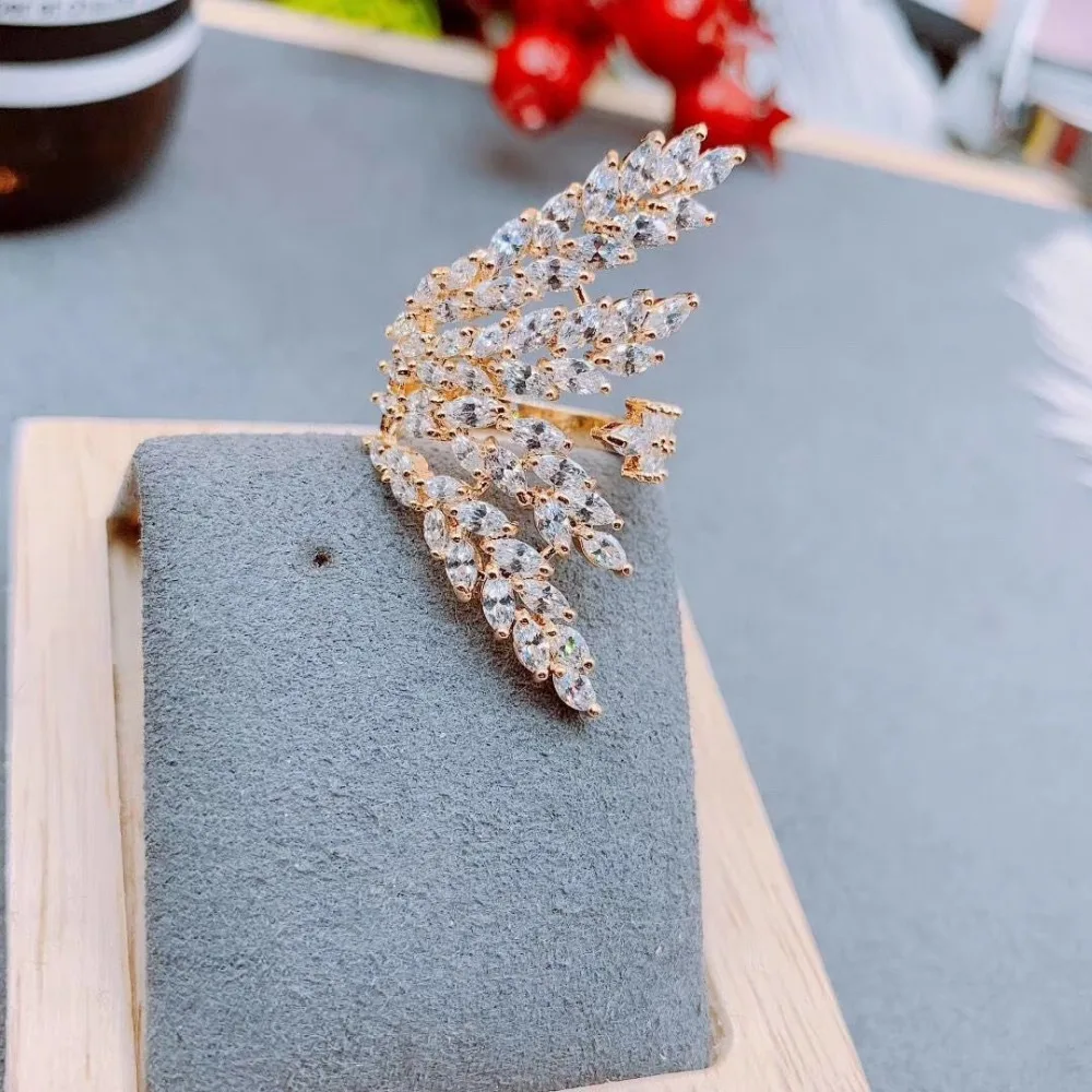 Trendy Women\'s Jewelry Hand Made Cubic zirconia round stone Ring White Gold-color Rings With Shining For Girl Gift J1699