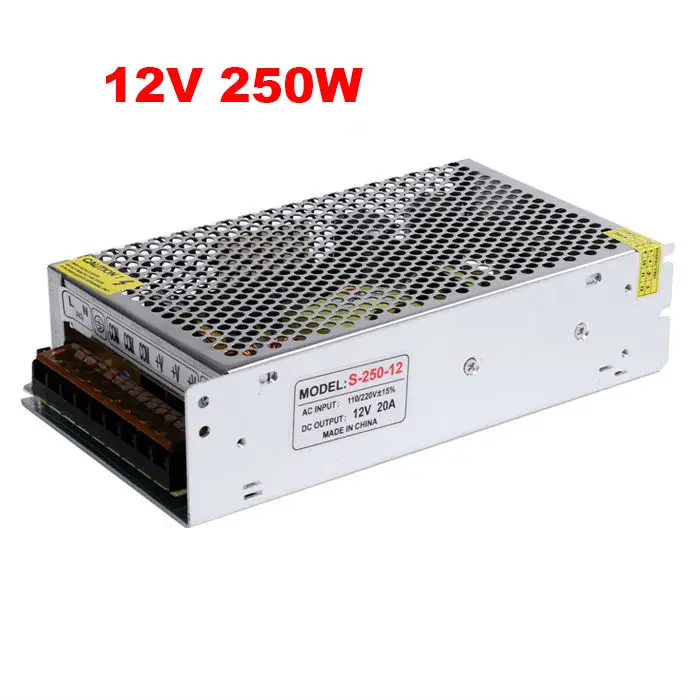 12V 250W led driver 12v 20a power supply 12v power supply 20a 240w,Aluminum 110V 220V to 12v lighting transformer for led light