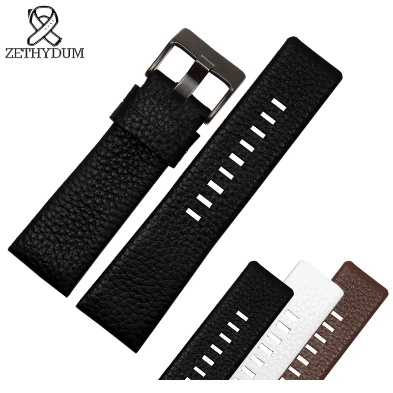 Men\'s watchband 22 24 26 27 28 30mm watch bracelet For diesel watches band black Brown white genuine Leather watch band