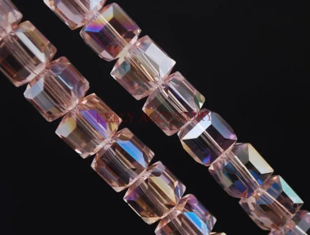 

Hot Sale Crystal Charm Beads 360pcs/lot 10mm Vintage Rose AB Square Cube Crystal Glass Spacer Craft DIY Beads For Jewelry Making