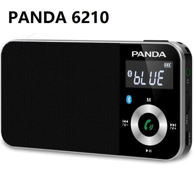 PANDA-Mini rádio mãos-livres portátil, 6210 alto-falante sem fio Bluetooth, cartão TF, bateria de lítio