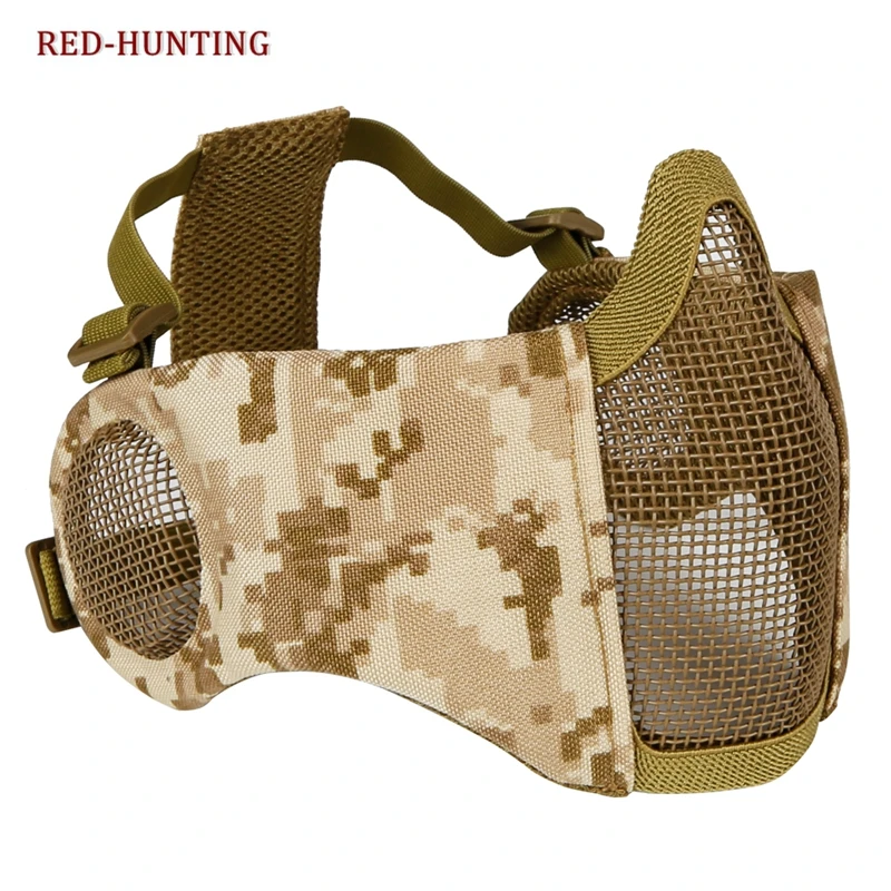 Outdoor Sport Tactical Mask Protective Strike Metal Mesh Airsoft Paintball Metal Mask Half Face Tactical CS Mask