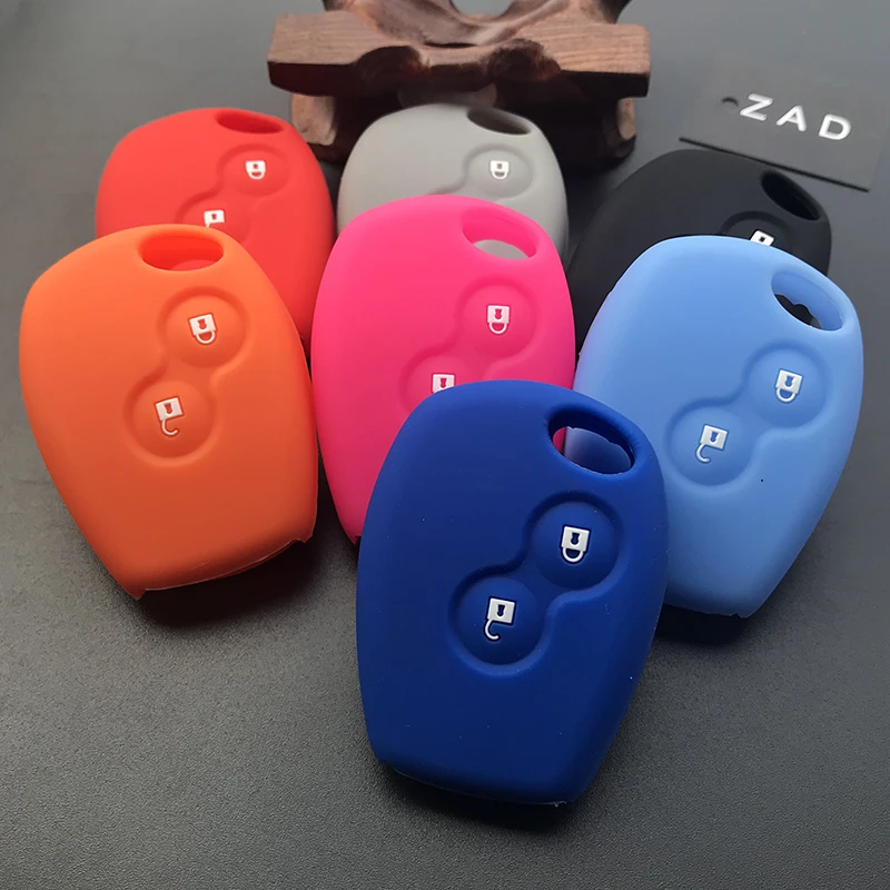 ZAD Silicone Car Key Cover Case For renault 2 buttons Kangoo DACIA Scenic Megane Sandero Captur Twingo Modus remote key cover